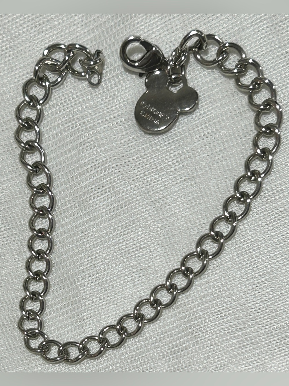 Disney Silver Chain Bracelet with Mickey Charm - Silver